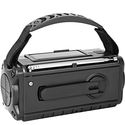 Noodradio met DAB 10.000 MAH Zaklamp Powerbank Oplaadbaar Handslinger Zwart