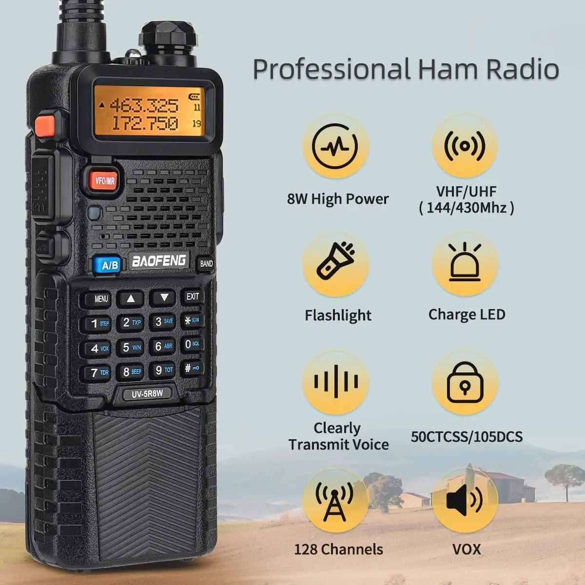 Baofeng UV-5R Dualband 5Watt 3800mah portofoon