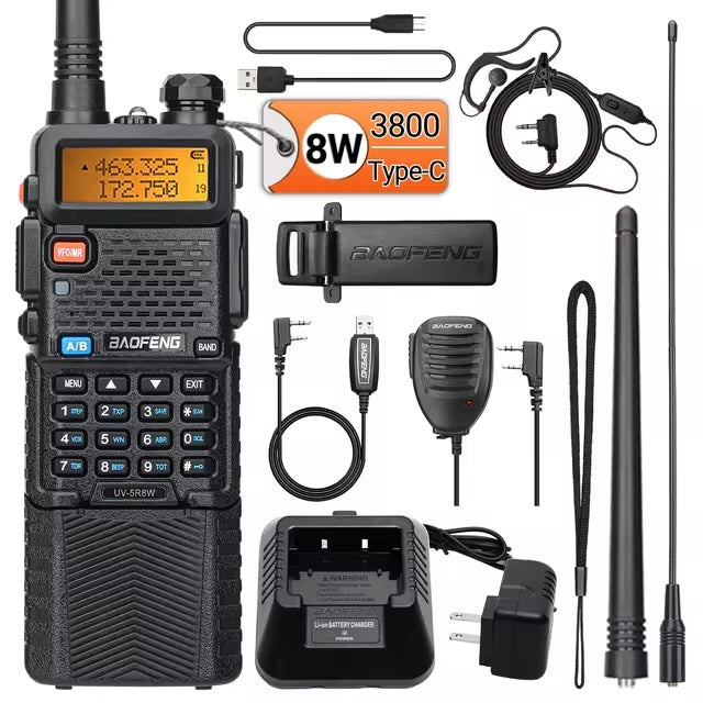 Baofeng UV-5R Dualband 5Watt 3800mah portofoon
