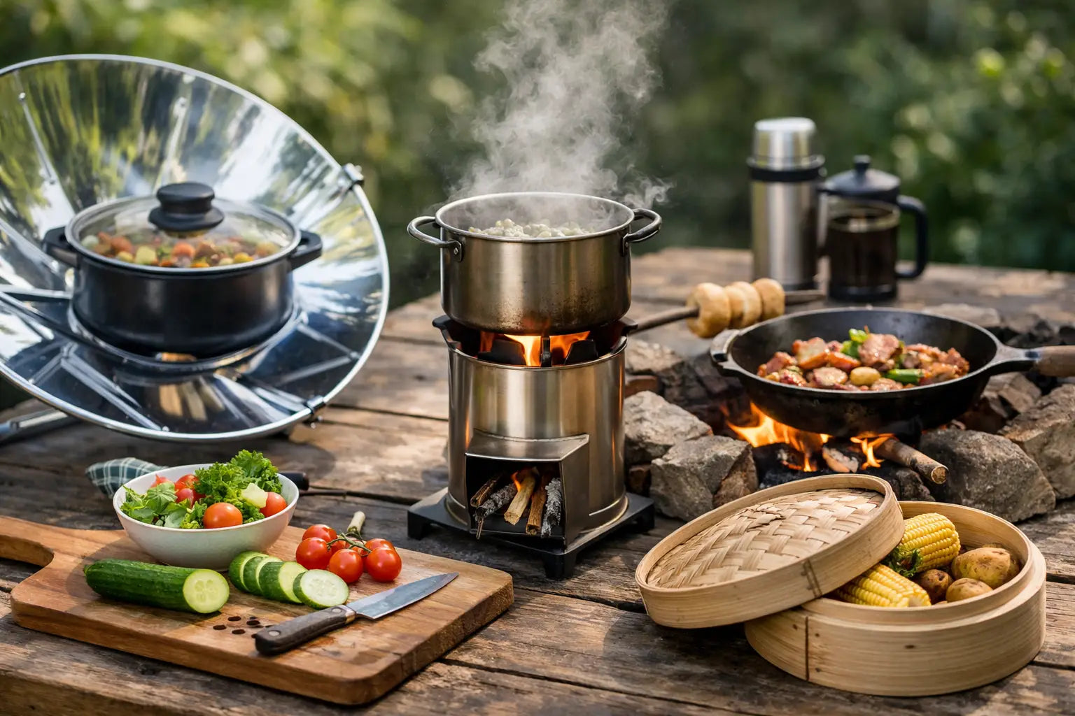 Koken zonder gas en stroom: zo doe je dat