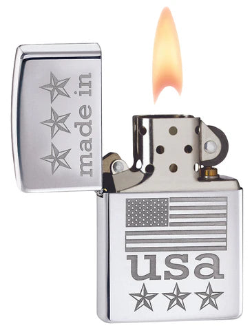 Zippo Made in USA Flag