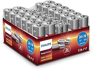 Philips Power Alkaline Batterijen  40 stuks - 24x AA - 16x AAA