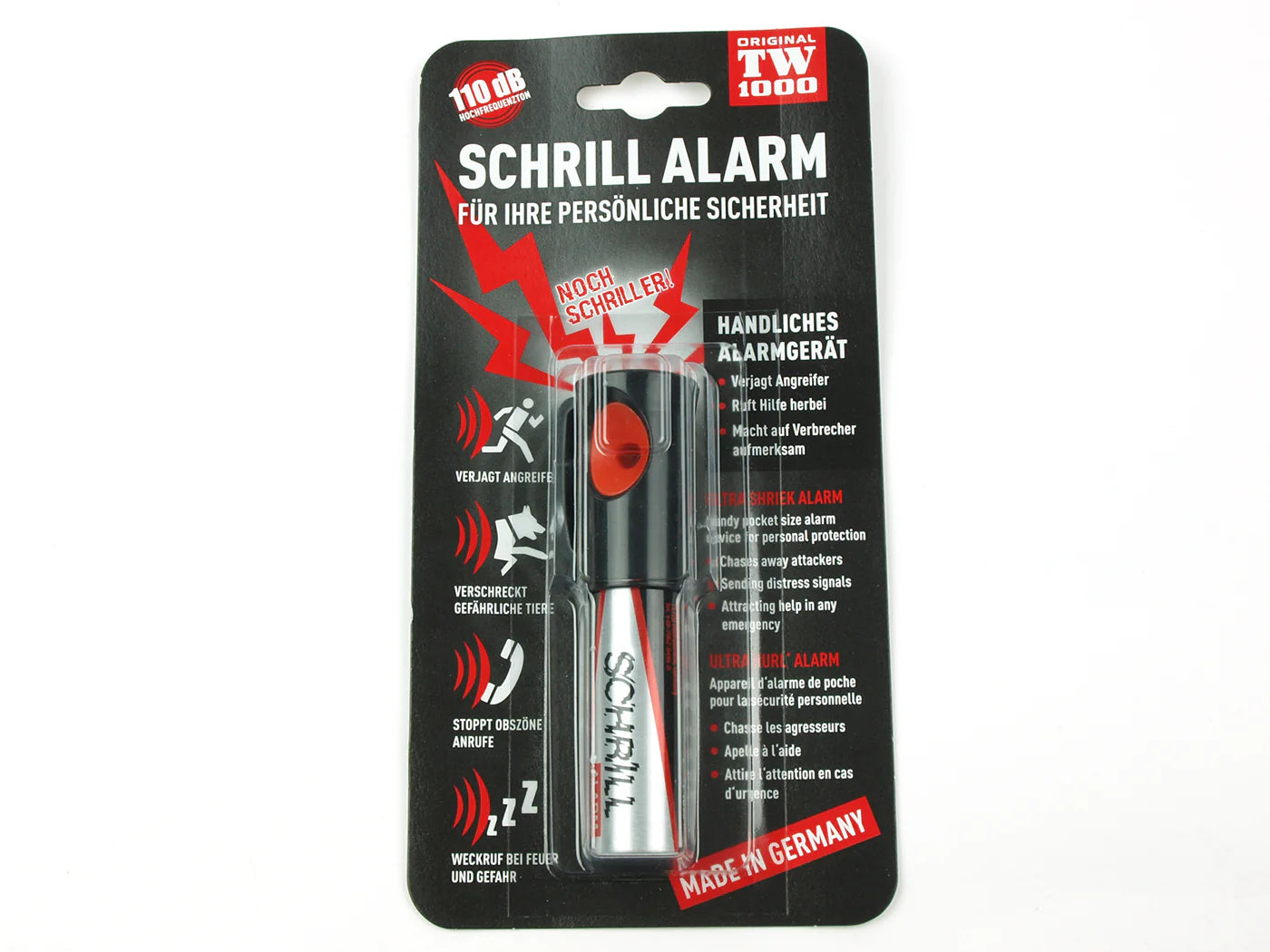 KH Security Schrill Alarm 110 decibel Zelfverdediging Extreem Geluidsalarm